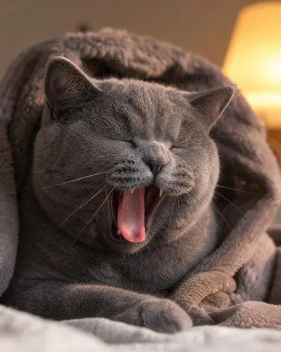 打哈欠的猫 · 居家萌照