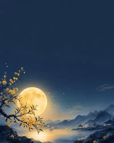 中秋满月 · 国风贺图
