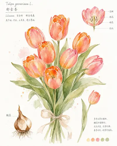 水彩郁金香图鉴